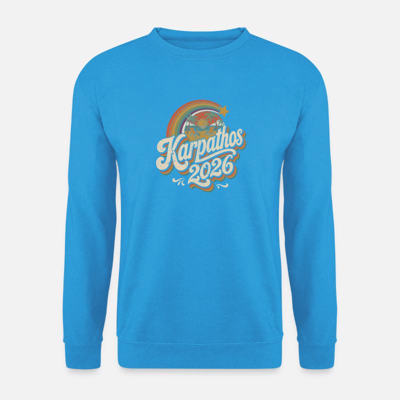 Karpathos 2026 Strand Retro - Unisex Pullover - Meeresblau