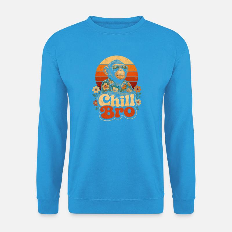 Chill Bro Retro Affe - Unisex Pullover - Meeresblau
