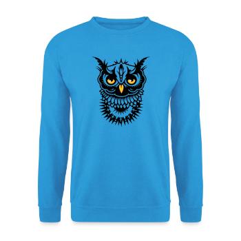 Visage d'un hibou - Sweat-shirt Unisexe - bleu mer - Devant - Alina (178cm) & Michal (187cm)