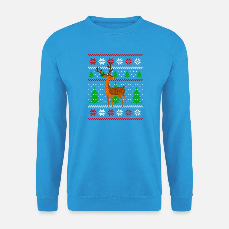 Weihnacht Hirsch - Unisex Pullover - Meeresblau
