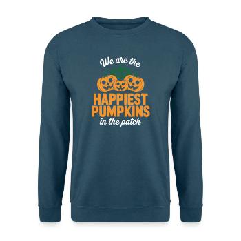 Happiest Pumpkins in the Patch - Unisex Sweatshirt - sea blue - Front - Alina (178cm) & Michal (187cm)