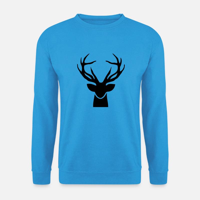 hirsch_kopf_t1 - Unisex Pullover - Meeresblau