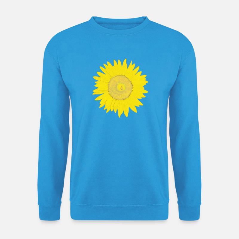 Sonnenblume im impressionistischen Stil - Unisex Pullover - Meeresblau