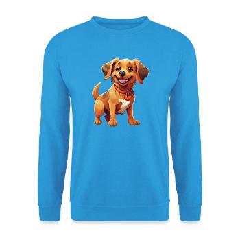 Hunde Hunde funkeln in der Illustration - Unisex Pullover - Meeresblau - Vorne - Alina (178cm) & Michal (187cm)
