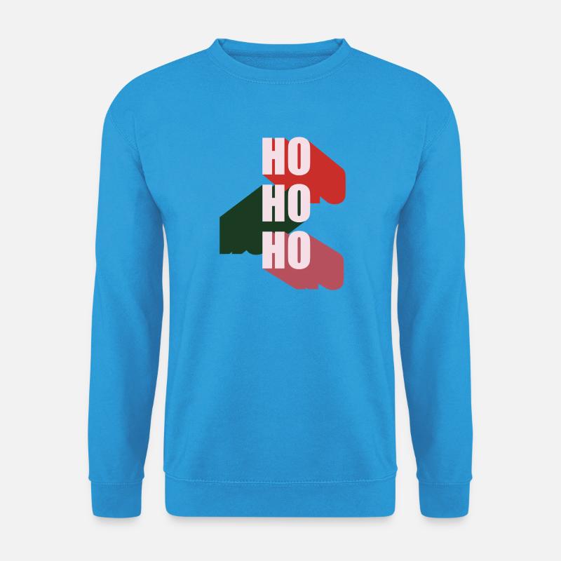 Ho Ho Ho Weihnachtsdesign - Unisex Pullover - Meeresblau