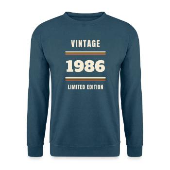 Vintage 1986 - Cadeau vintage pour le 40e anniversaire - Sweat-shirt Unisexe - bleu mer - Devant - Alina (178cm) & Michal (187cm)
