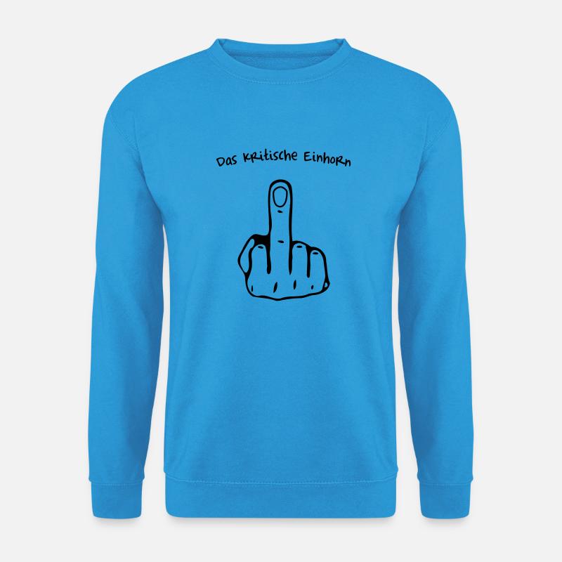 Kritische Einhorn - Unisex Pullover - Meeresblau