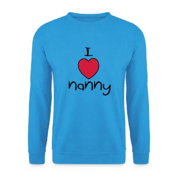 I Love Nanny - Unisex Sweatshirt - sea blue - Front - Alina (178cm) & Michal (187cm)