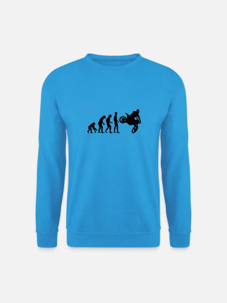 Human Evolution Motocross - Unisex Sweatshirt - sea blue