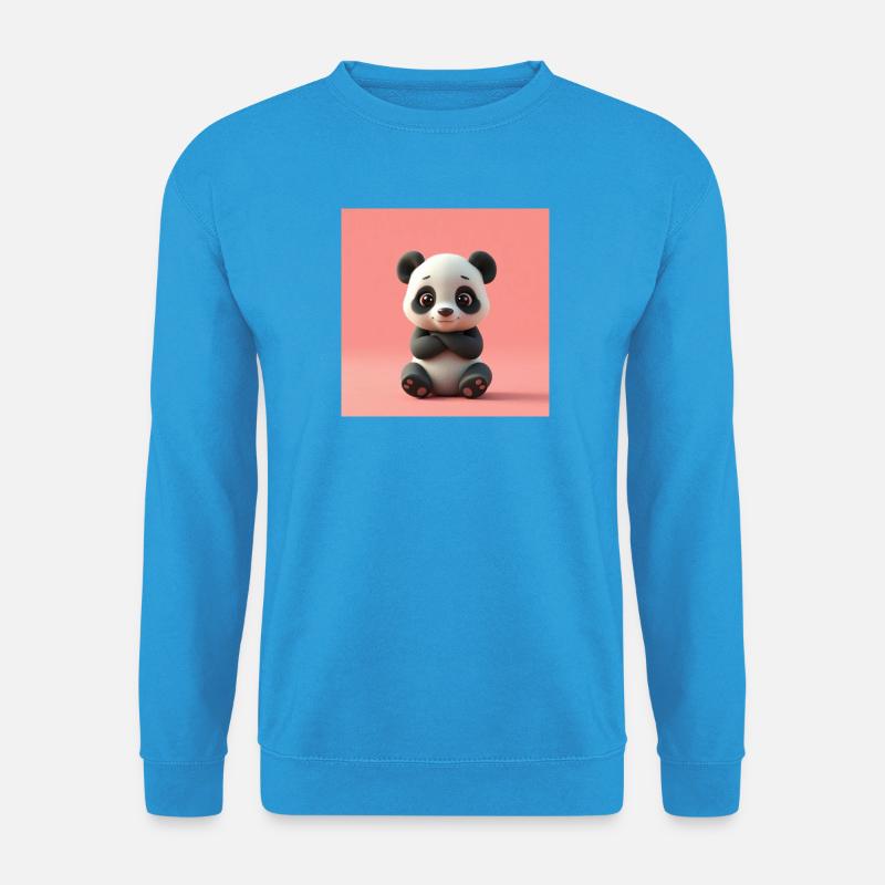 Panda mit Cartoon-Effekt - Unisex Pullover - Meeresblau