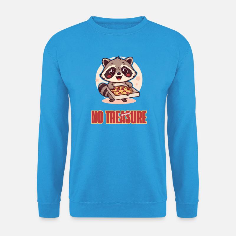 Waschbär mit Pizzaliebe - Trash? No, Treasure! - Unisex Pullover - Meeresblau