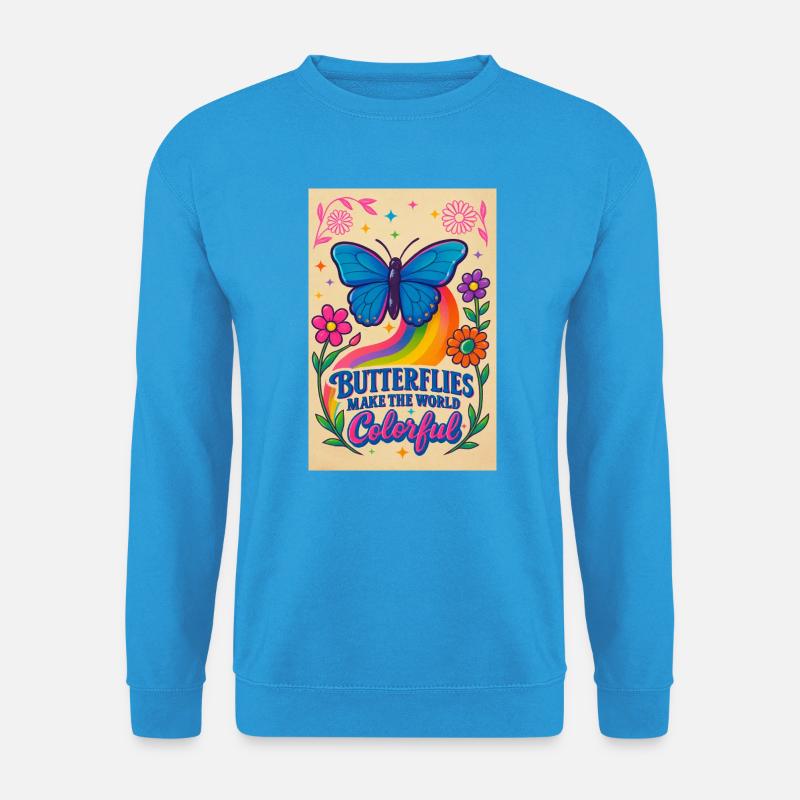 Schmetterling Farbwelt Motiv - Unisex Pullover - Meeresblau