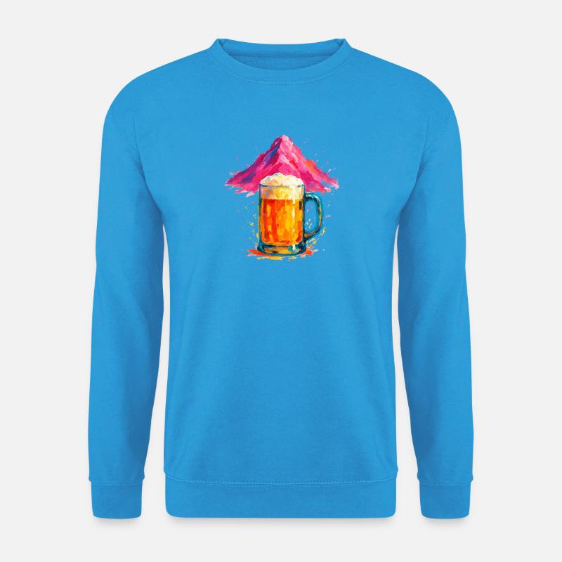 Buntes Bier Splash Motiv - Unisex Pullover - Meeresblau