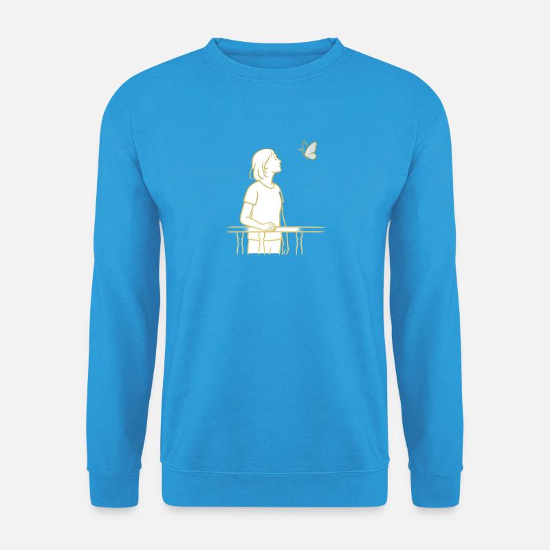 Blick zum Schmetterling - Unisex Pullover - Meeresblau