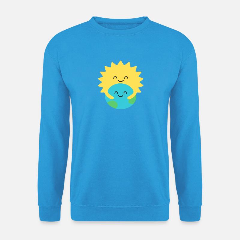 Umarmte Erde und Sonne - Unisex Pullover - Meeresblau