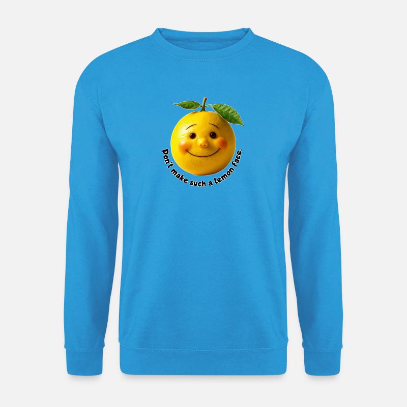 Zitrone mit süßem Lächeln - Unisex Pullover - Meeresblau