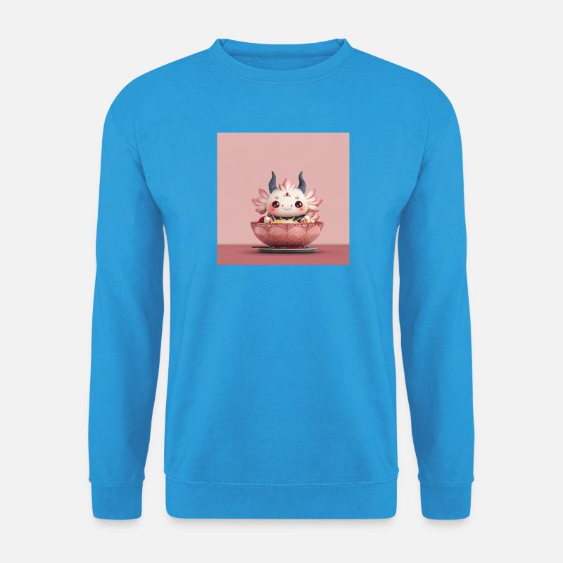 Kawaii Blüten-Dumpling Bowl Drache  - Unisex Pullover - Meeresblau