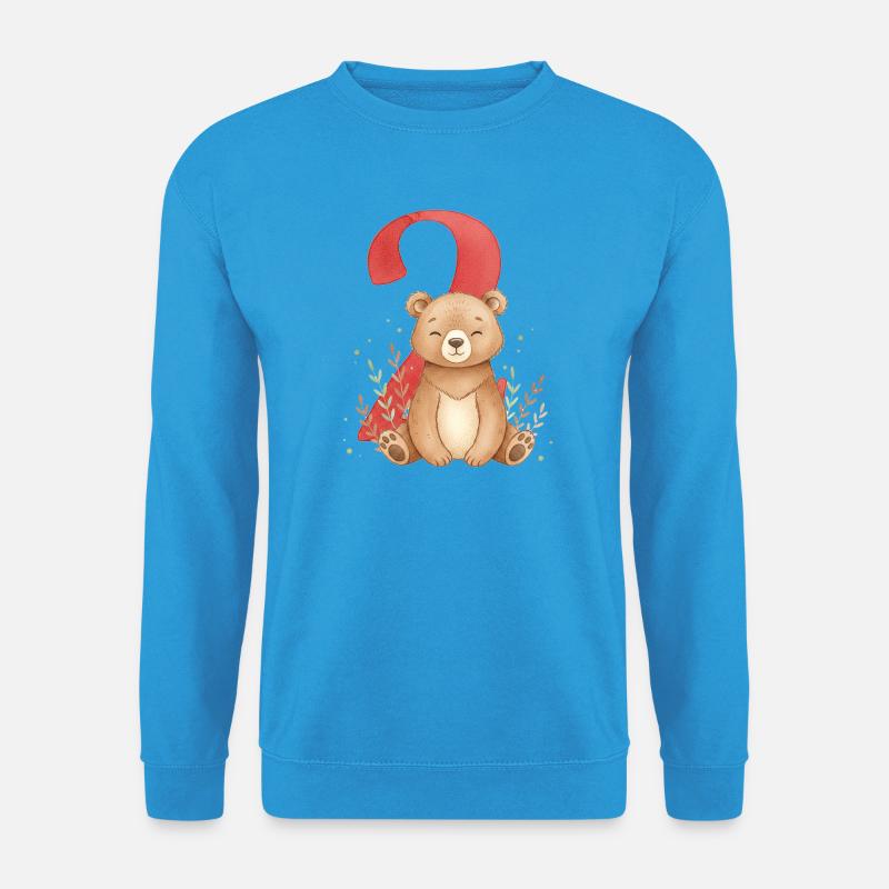 Cuddly bear with number 2 - Unisex Sweatshirt - sea blue