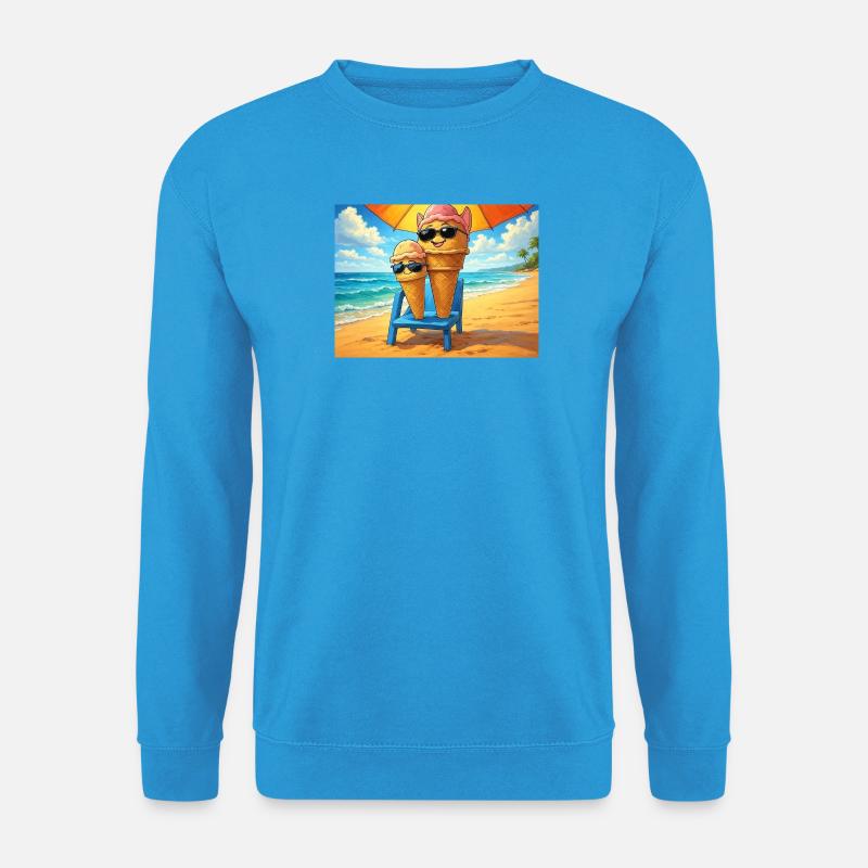 Eiscreme im Sommer - Unisex Pullover - Meeresblau