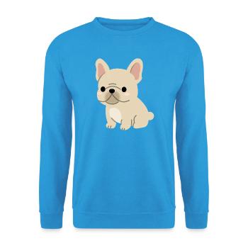 Charming French Bulldog Illustration - Unisex Sweatshirt - sea blue - Front - Alina (178cm) & Michal (187cm)