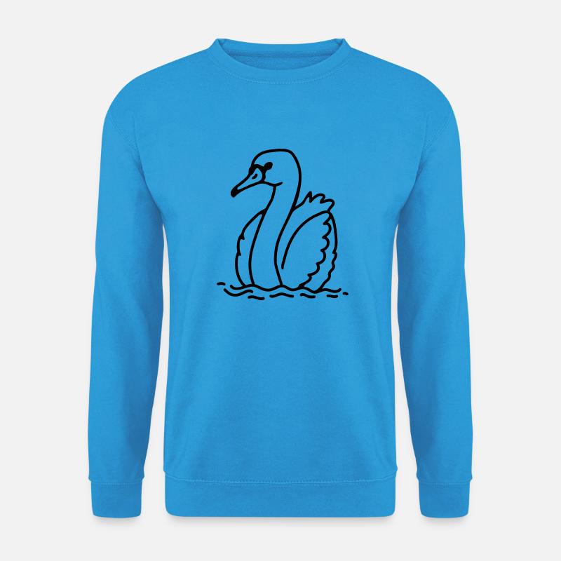 schöner Schwan - line - Unisex Pullover - Meeresblau