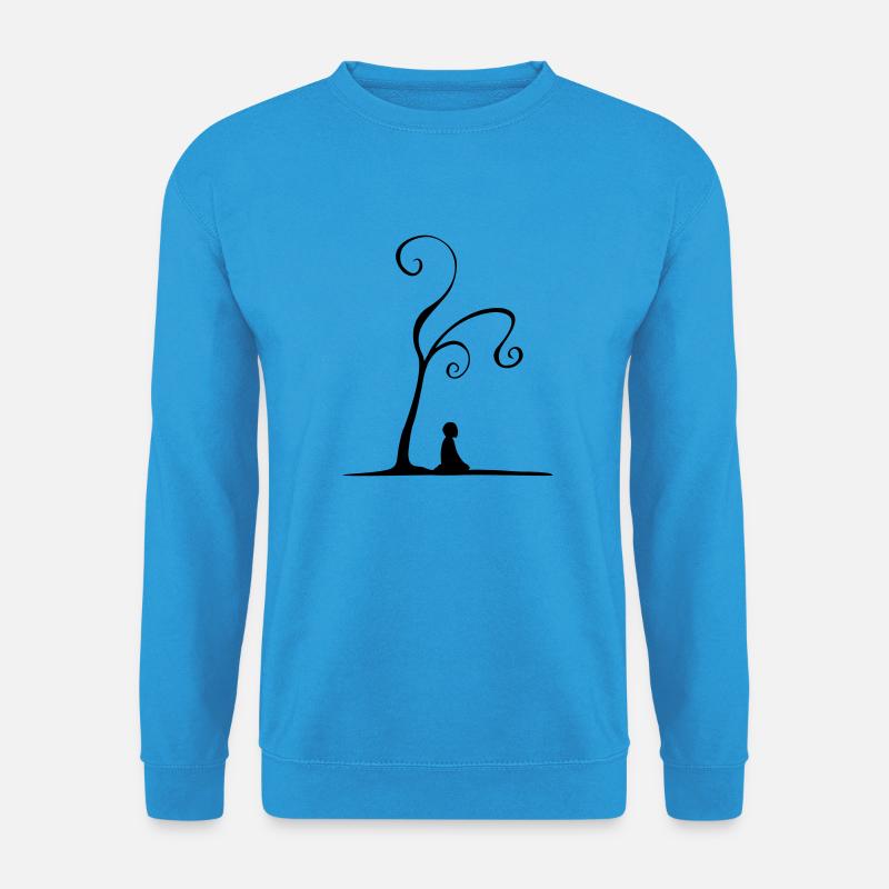 meditation under tree - Unisex Sweatshirt - sea blue