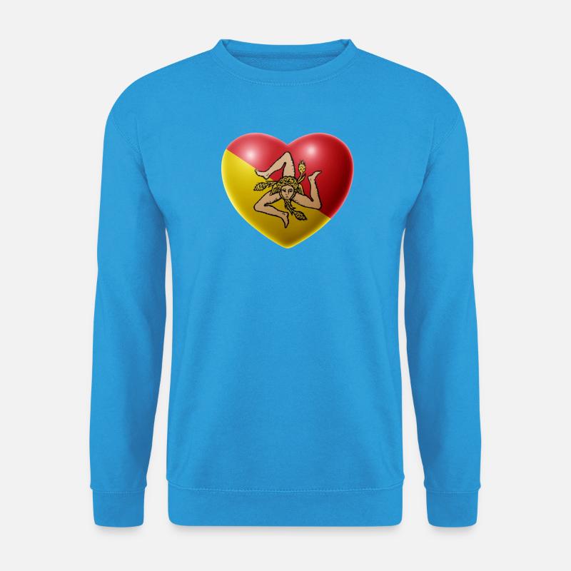 Herz (Sizilien / Sicilia) - Unisex Pullover - Meeresblau