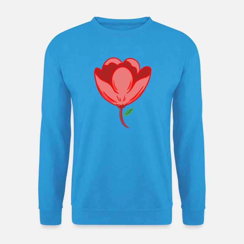 Rote Blume - Unisex Pullover - Meeresblau