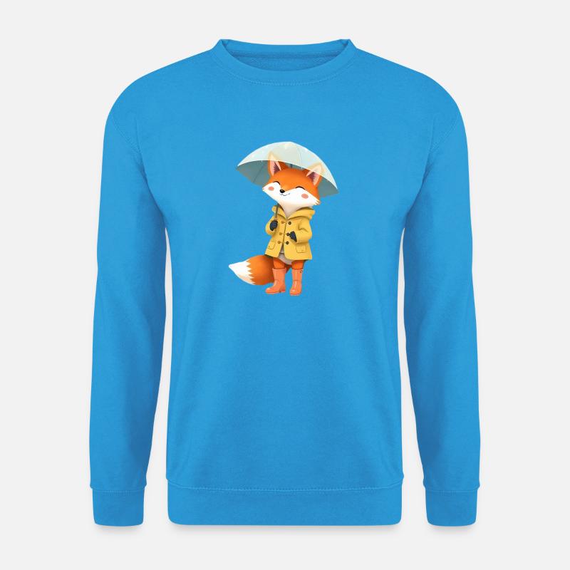 Fuchs Regenmantel Regenschirm - Unisex Pullover - Meeresblau