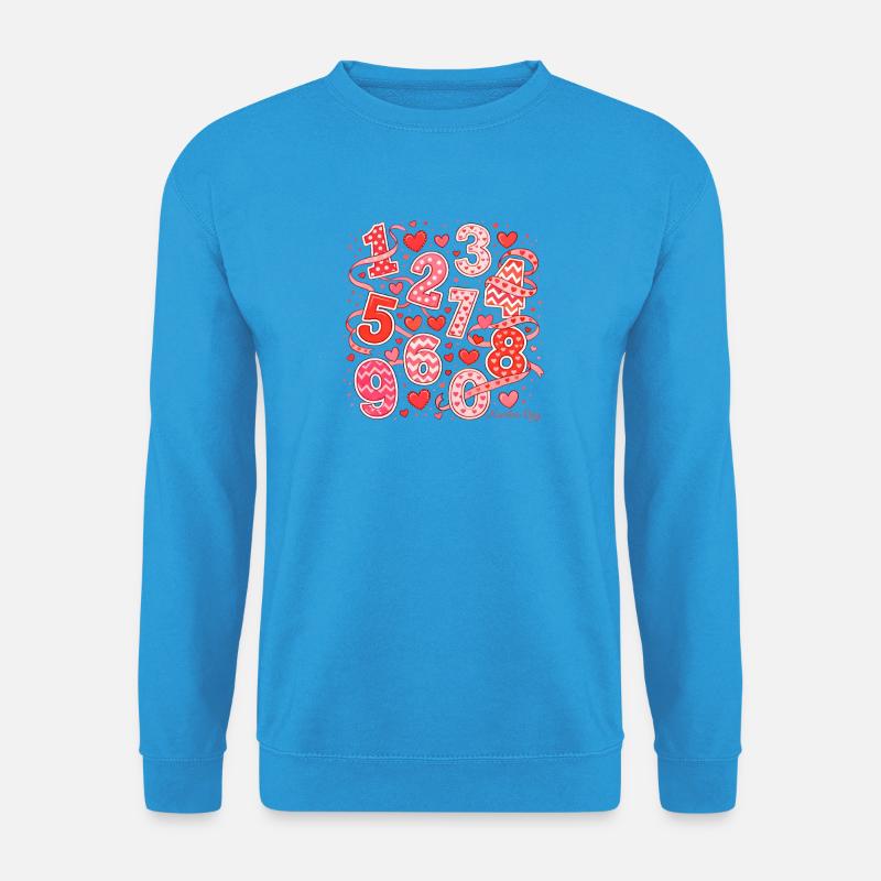 Number-Day-Herzen-Kunst - Unisex Pullover - Meeresblau