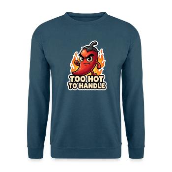Fiery chili: Too hot to touch - Unisex Sweatshirt - sea blue - Front - Alina (178cm) & Michal (187cm)
