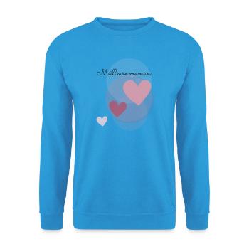 MAMAN. FÊTE DES MÈRES. COEUR. FÊTE. BONNE FÊTE - Sweat-shirt Unisexe - bleu mer - Devant - Alina (178cm) & Michal (187cm)