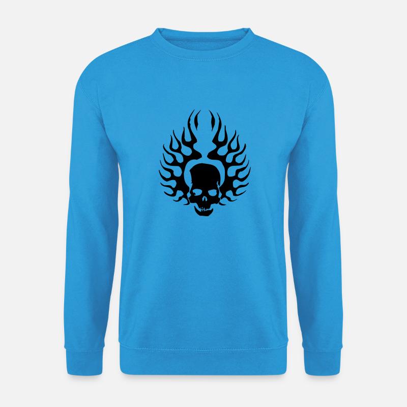 Burning Skull - Unisex Pullover - Meeresblau