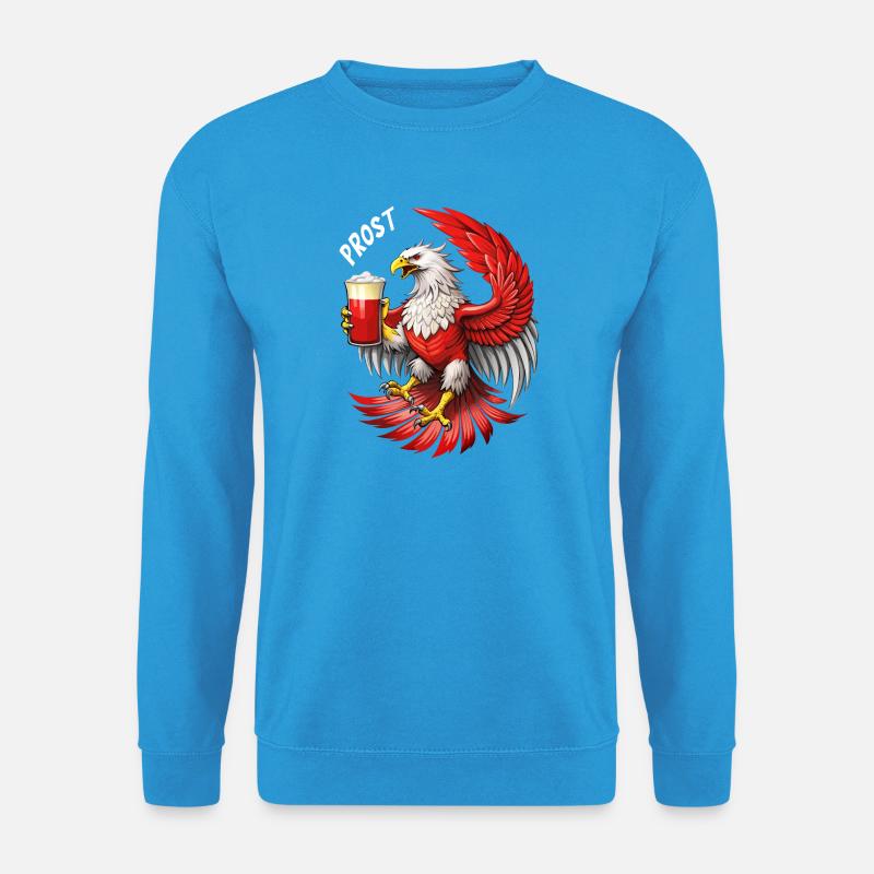 Adler mit Bier- cooles Biertrinker Design. - Unisex Pullover - Meeresblau