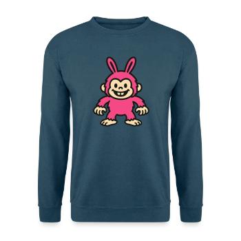 Rabbit Monkey - Unisex Sweatshirt - sea blue - Front - Alina (178cm) & Michal (187cm)