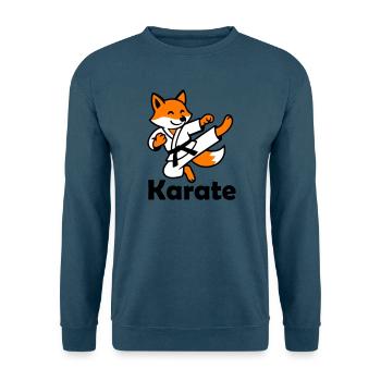 Karate Fox - Unisex Sweatshirt - sea blue - Front - Alina (178cm) & Michal (187cm)