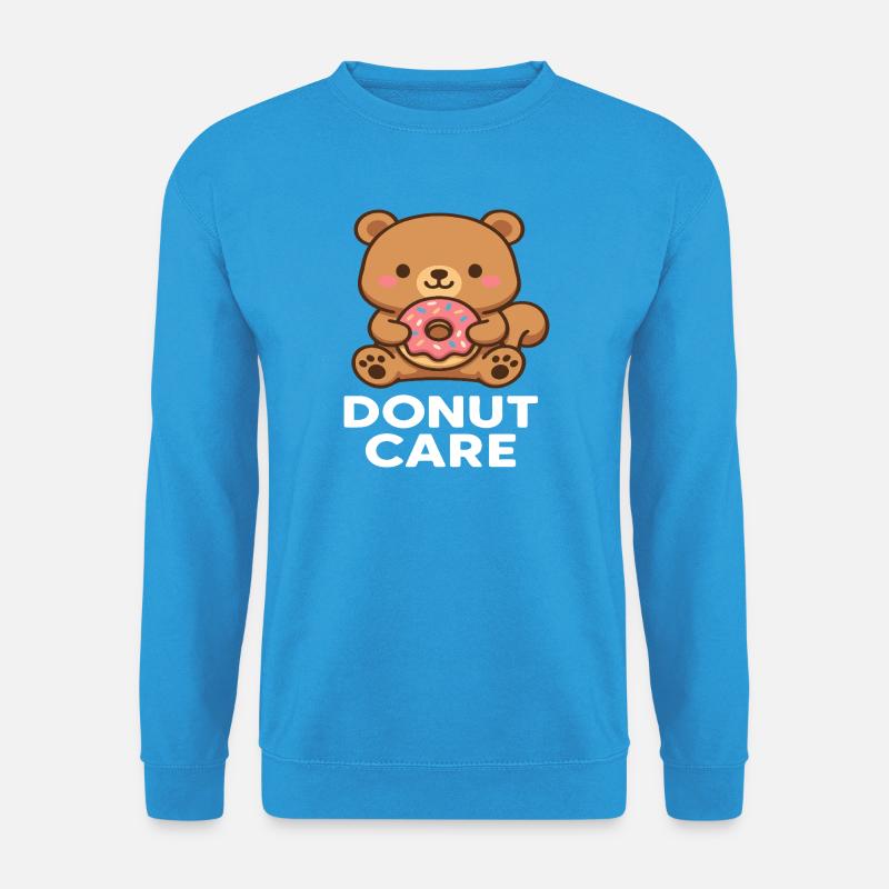 Kuscheller Bär mit Donut-Accessoire - Unisex Pullover - Meeresblau