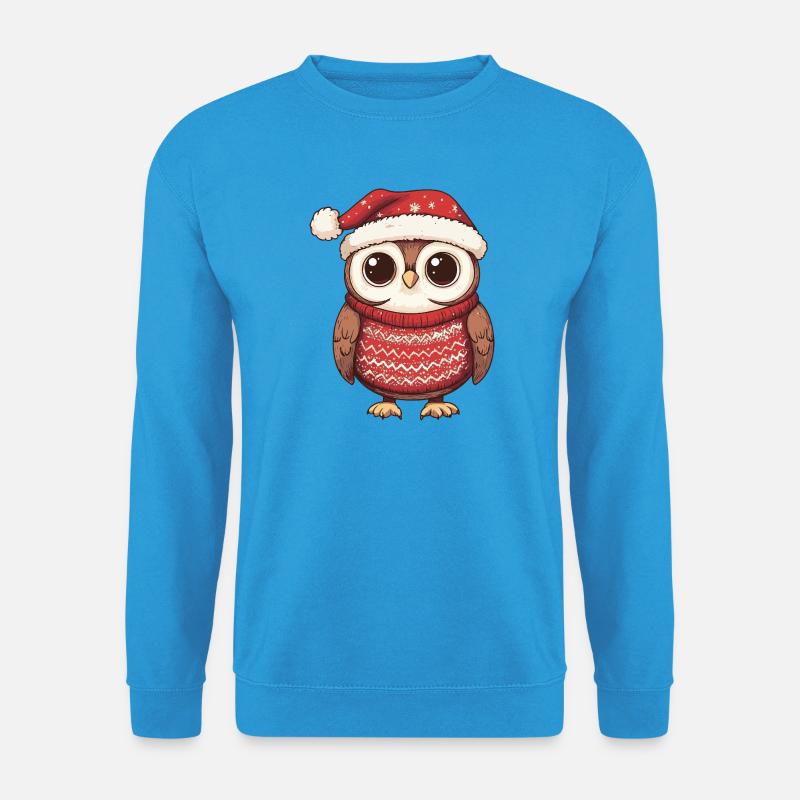 Eule Weihnachten Xmas - Unisex Pullover - Meeresblau