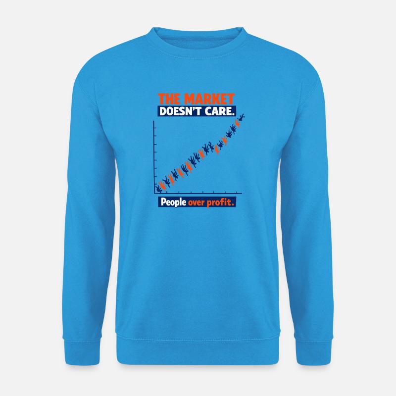 Menschen vor Profit Grafik - Unisex Pullover - Meeresblau