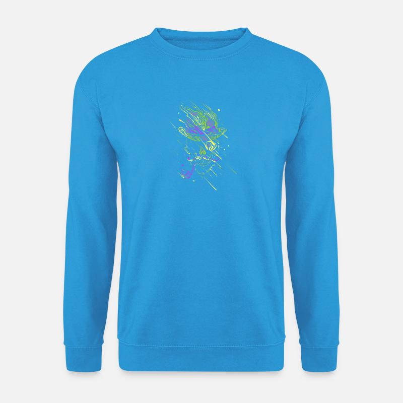 Leuchtender Graffiti-Neonschädel - Unisex Pullover - Meeresblau