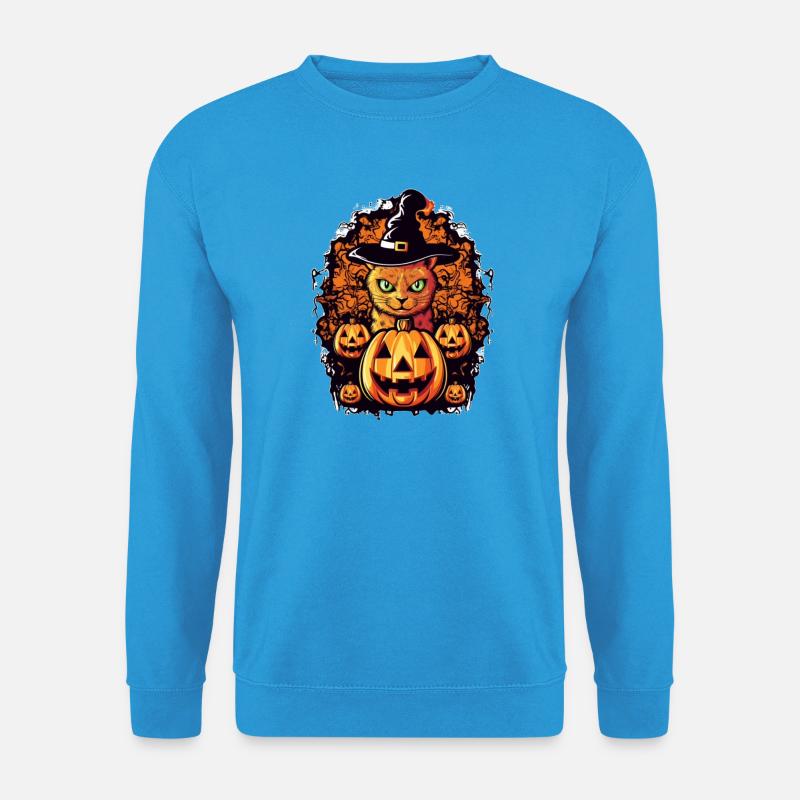 Conception d’Halloween Cat Magic - Sweat-shirt Unisexe - bleu mer