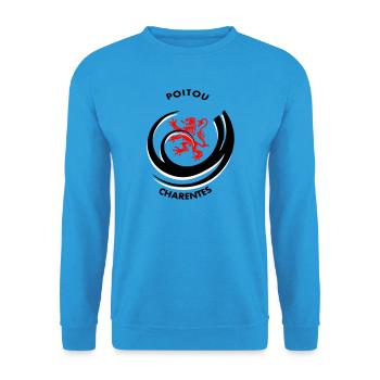 Emblème Poitou Charentes - Sweat-shirt Unisexe - bleu mer - Devant - Alina (178cm) & Michal (187cm)