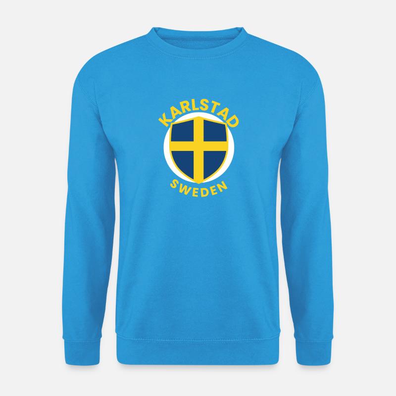 Karlstad Sweden Schild-Design - Unisex Pullover - Meeresblau