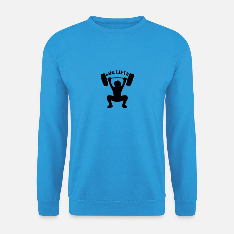 She lifts - Unisex Sweatshirt - sea blue