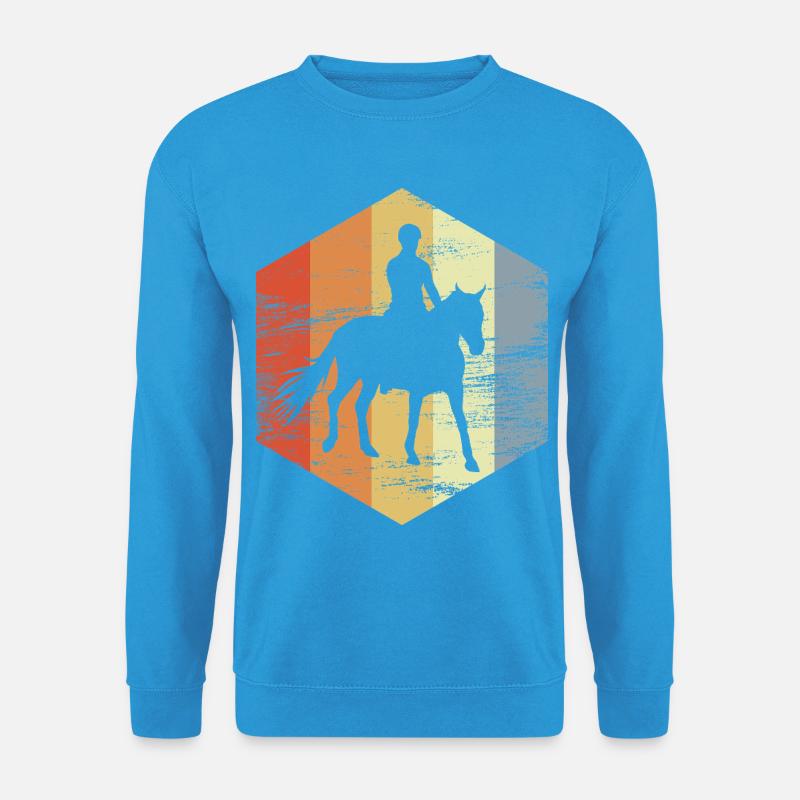 Reiten Retro Look - Unisex Pullover - Meeresblau