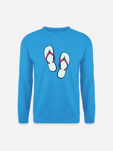 flip flops sommer beach strand party - Unisex Pullover - Meeresblau