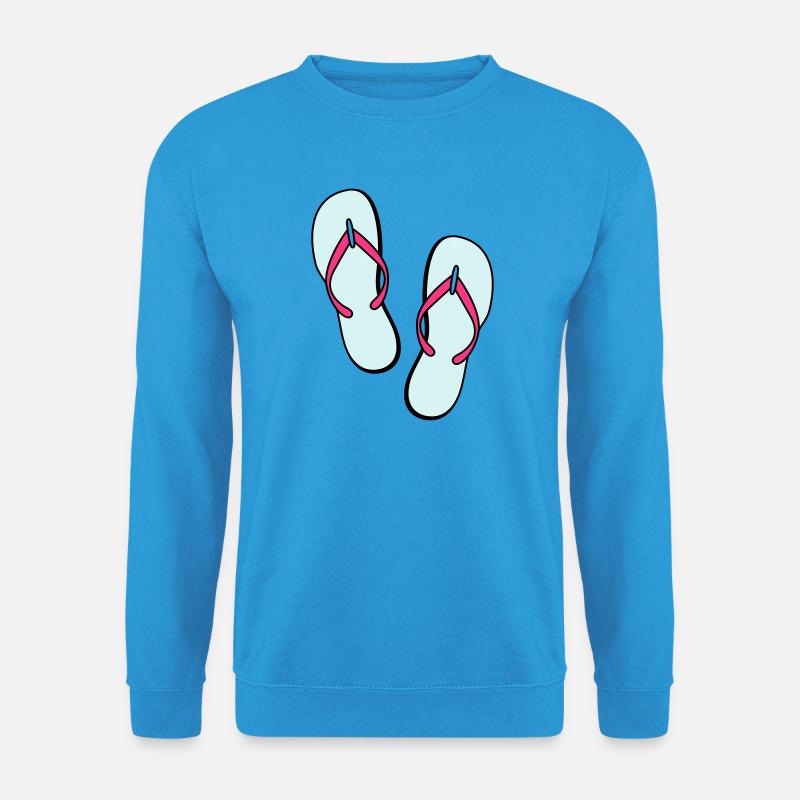 flip flops sommer beach strand party - Unisex Pullover - Meeresblau