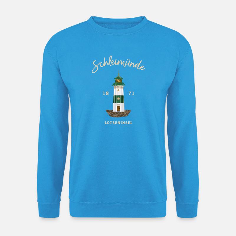 Leuchtturm Schleimünde, Lotseninsel Ostsee - Unisex Pullover - Meeresblau