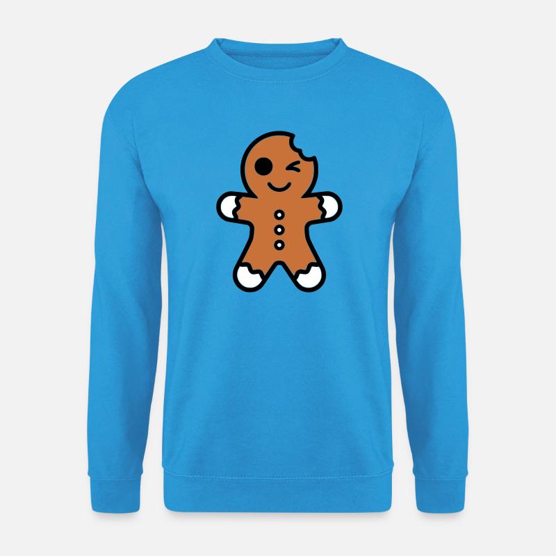 lustiger angebissener lebkuchenmann weihnachten - Unisex Pullover - Meeresblau