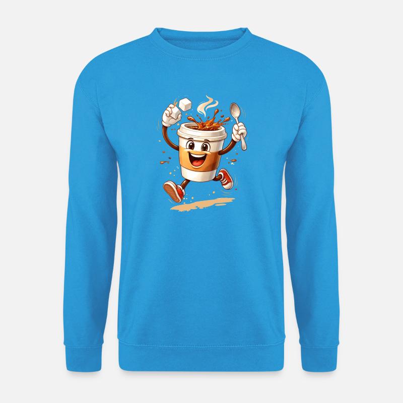 Funny Coffee Mug Comic Illustration - Unisex Sweatshirt - sea blue